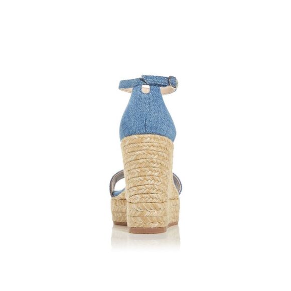 STUART WEITZMAN Womens Blue Denim 1" Platform Floria Almond Wedge Shoes 6 C - Picture 4 of 4